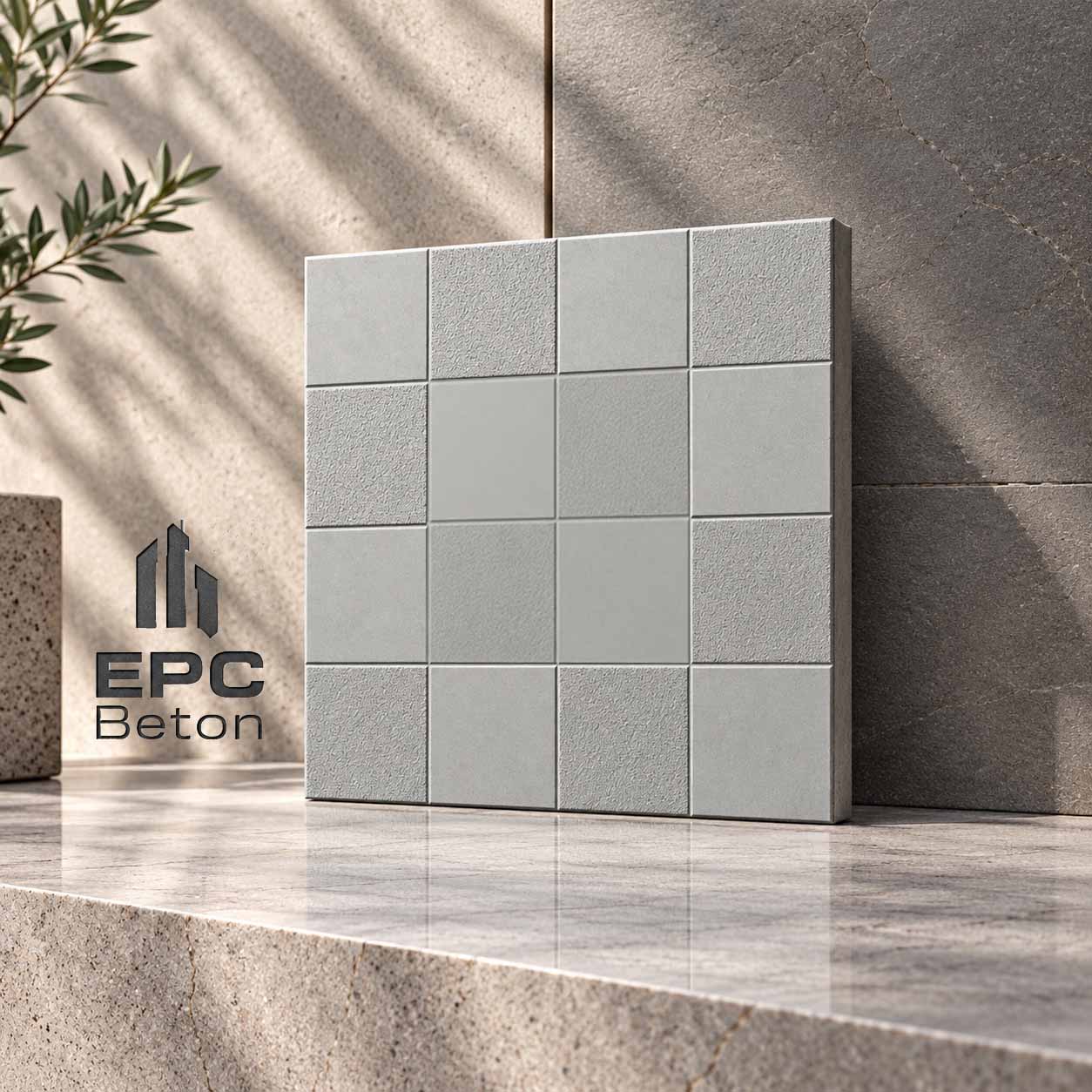 موزاییک پلیمری طرح کسری (شطرنجی) ۵۰×۵۰ EPCbeton